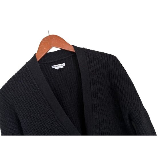 Reformation 100% Yak Wool Black Knit Button-Front Cardigan Sweater S - Picture 4 of 9